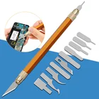12 шт.компл. многофункциональный клей скребок BGA ЦП IC чип удаление набор инструментов для ремонта iPhone скребок для материнской платы клей чистящий нож