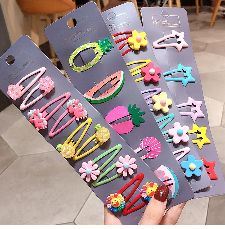 5/10/15 шт./компл. блестящие красочные зажимы для волос принцессы с фруктами и