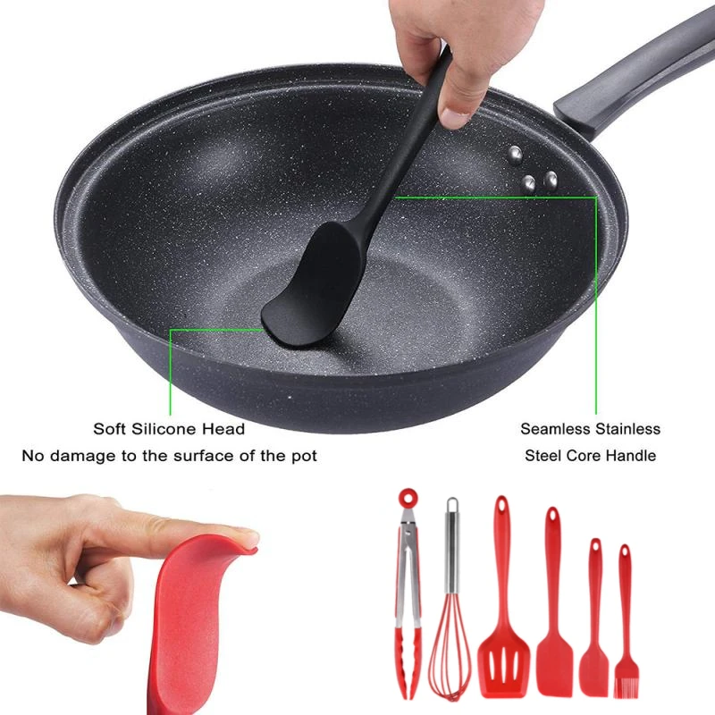 Набор силиконовых кондитерских шпателей 6 шт. инструменты для готовки скребок