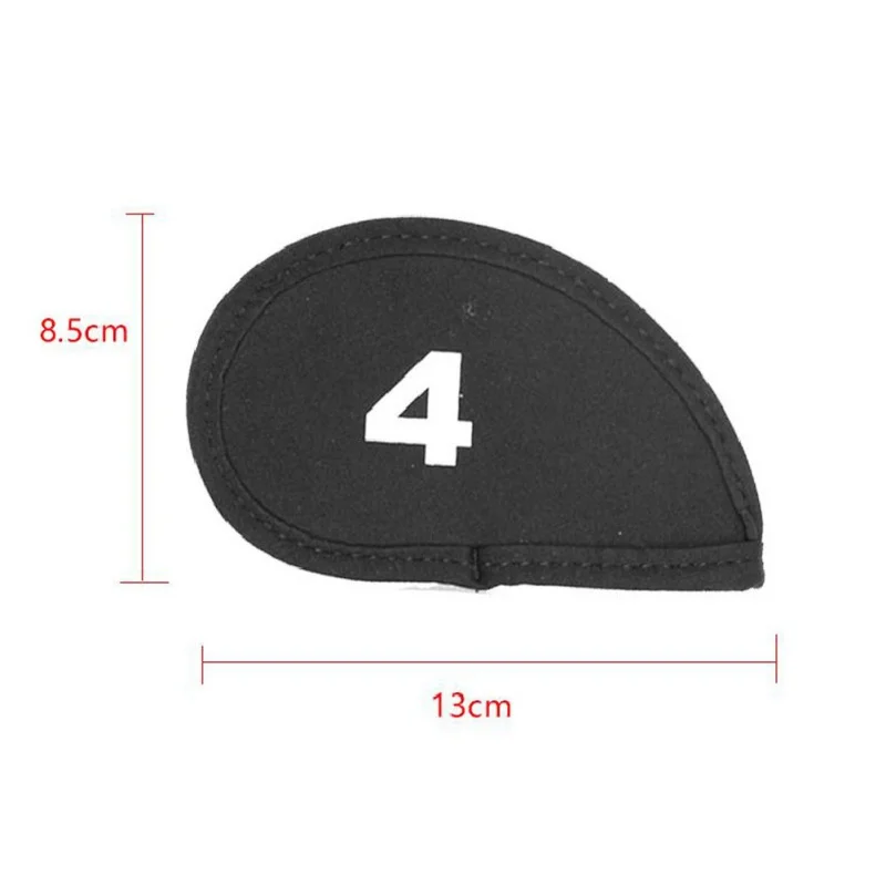 

10pcs/set Golf Head Covers Golf Club Iron Head Protector Headcover Golf Accessories Black Golfer Gift