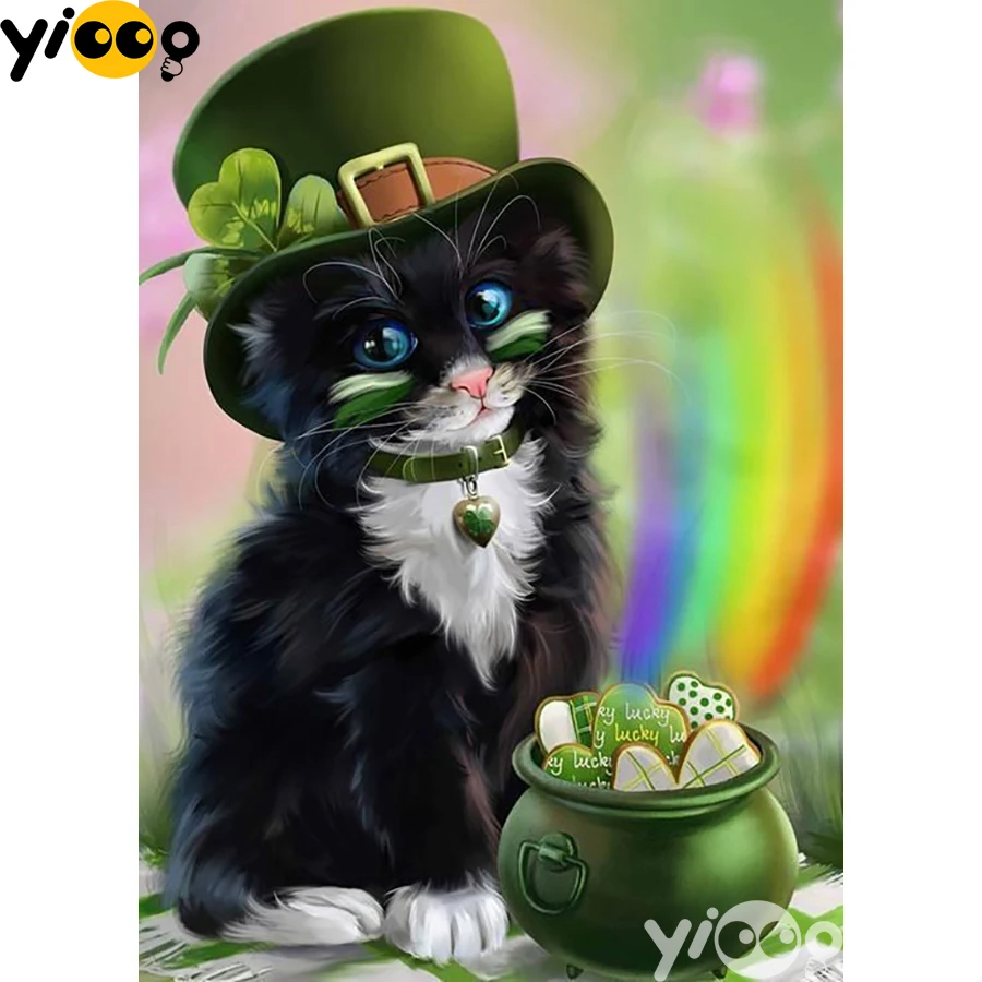 Камни в форме ромба/круглый дрель алмазного живопись Вышивка маг кошка Стразы