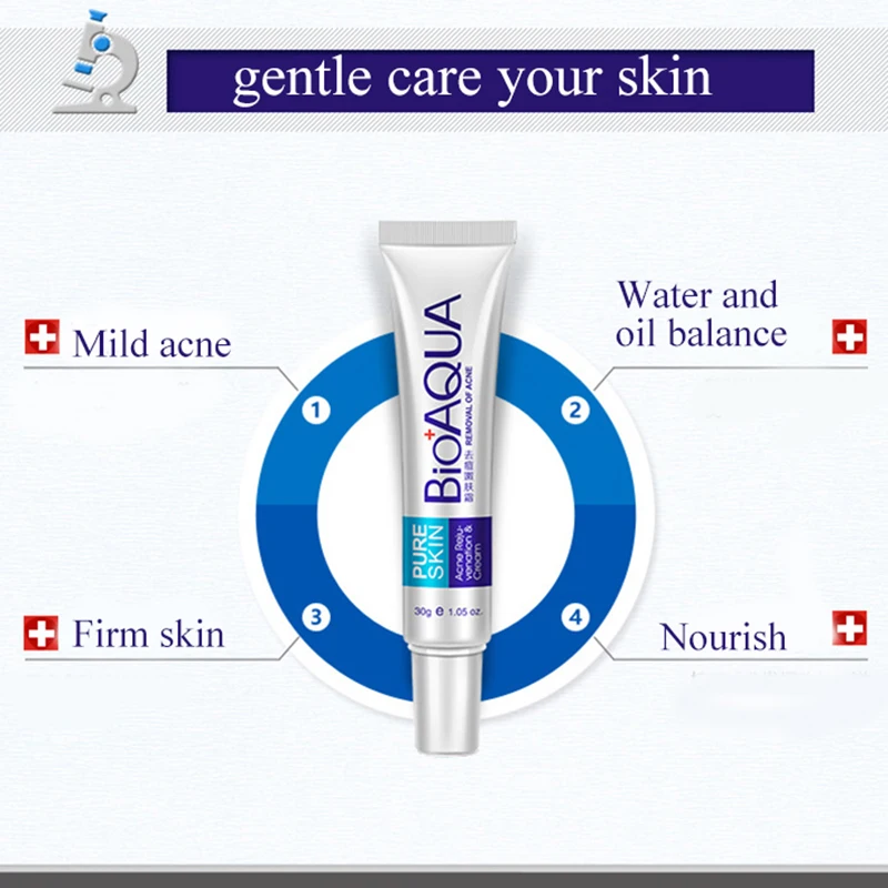 Лечение для устранения акне и угрей BIOAQUA крем контроля жирности кожи уменьшение