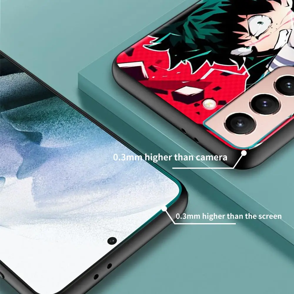 

Cell Phone Case For Samsung Galaxy S20 FE S21 ultra S10 S9 Plus S10e S10lite Cover Black Caso Anime My Hero Academia