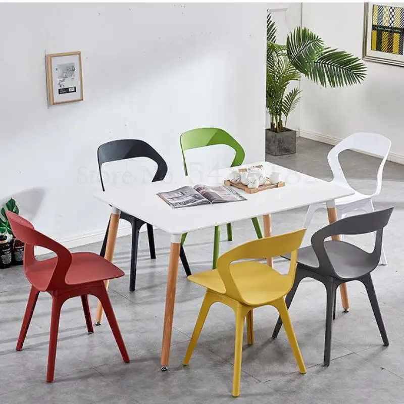 Утолщенный пластиковый стул нордический для взрослых переговоров современный