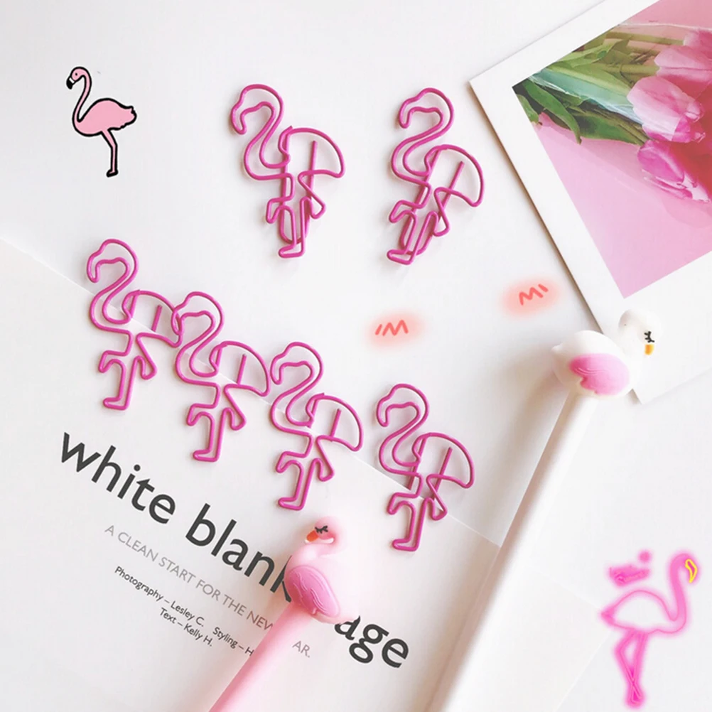 

5PCS/LOT Flamingos Pineapple Shape Paper Clips Funny Kawaii Bookmark Office School Stationery Marking Clips