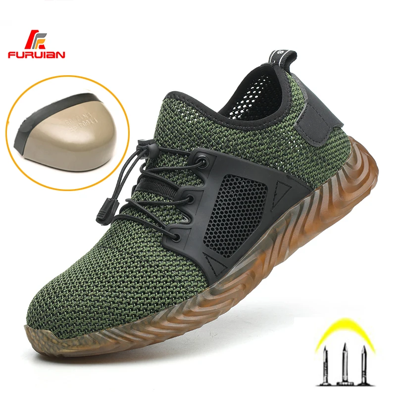 

Furuian Work Shoes Breathable Steel Toe Boots Lightweight Safety Work Shoes Anti-Slippery For Men Women Work Sneaker