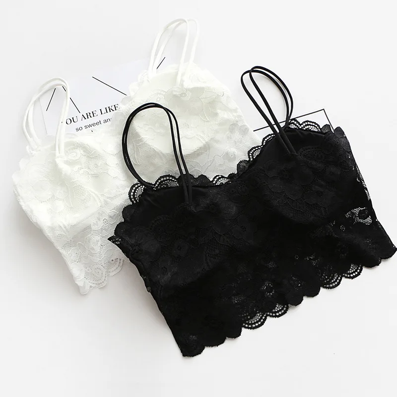 

Women Sexy Vest Chest Padded Tank Tops For Women Wearing Fitness Underwear Lace bralette crop top Ladies