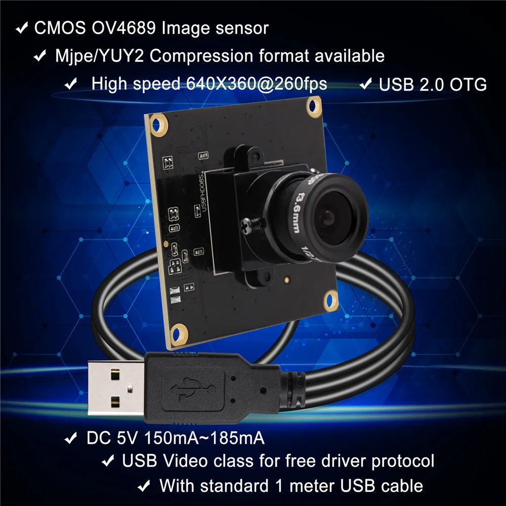 ELP CMOS OV4689 модуль камеры высокоскоростной USB2.0 свободный привод с usb веб камерой