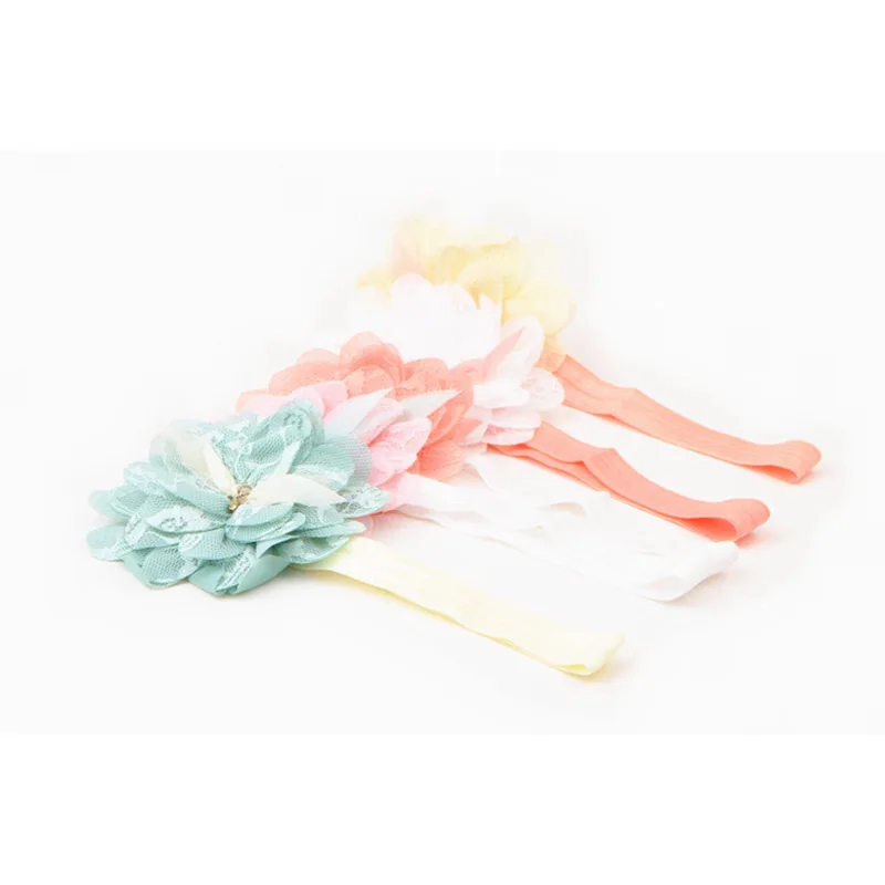 Кружевные цветочные Детские аксессуары для волос Принцесса маленьких девочек