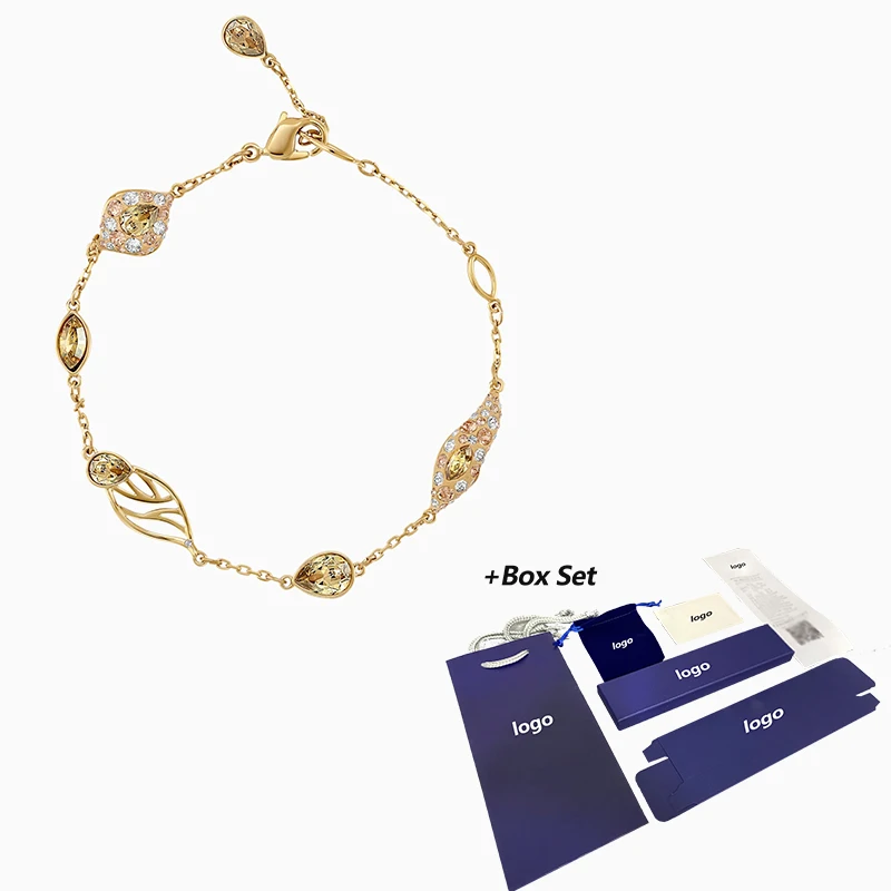 

2021 Fashion Accessories SWA New GRACEFUL BLOOM Ornaments Gold Coated Bracelet Ladies Elegant Romantic Luxury Jewelry Gift