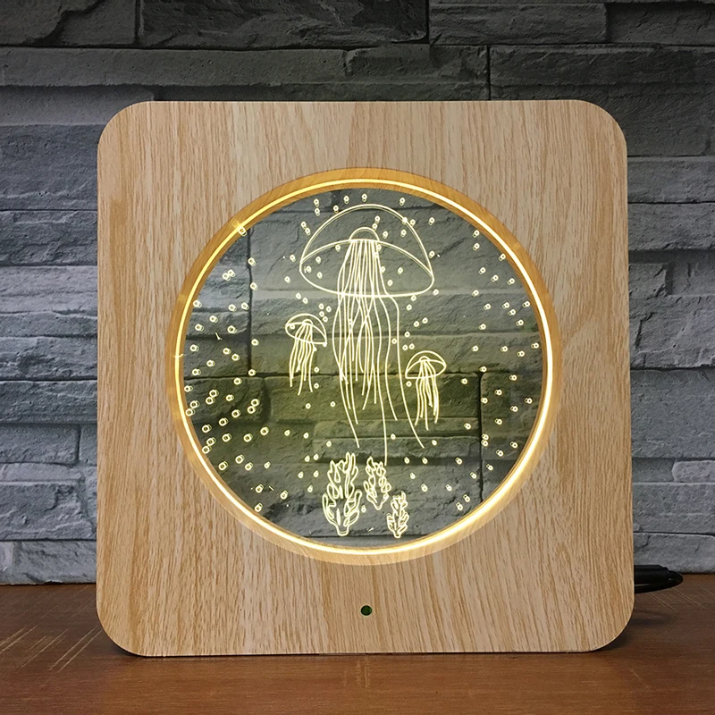 Фоторамка для плавания с Медузой 3D светодиодный пластиковый светильник сделай