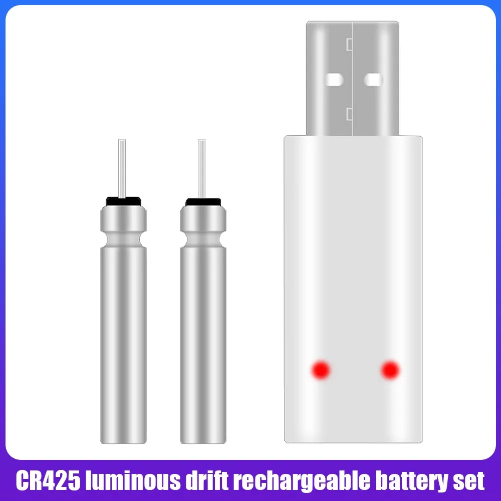 

Electric Fishing Floats Rechargeable CR425 Battery USB Charger For LED Luminous Fishing Buoy Accessory