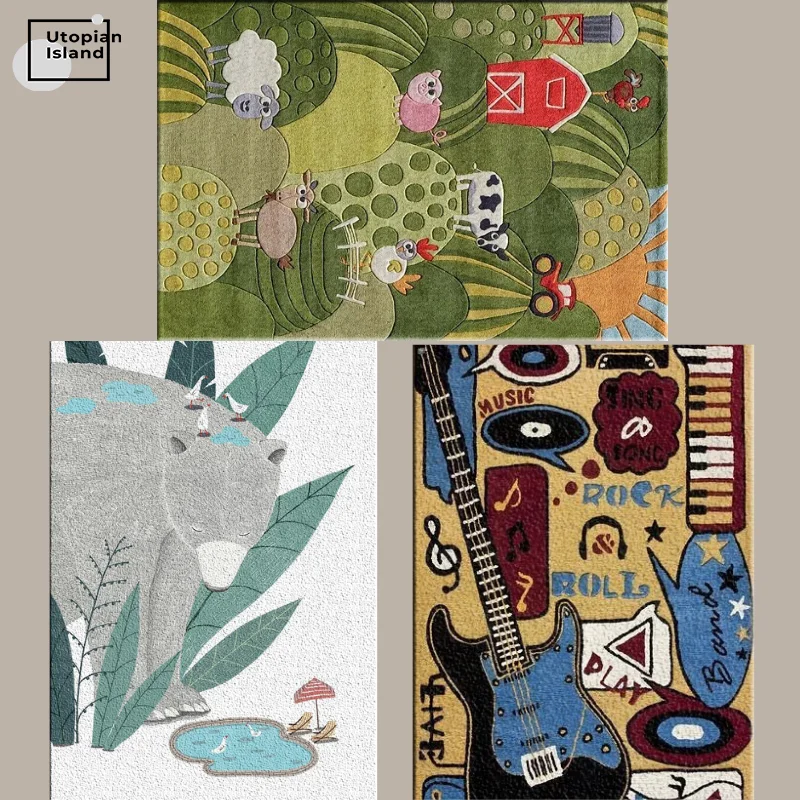 Мягкие домашние коврики пушистый коврик с медведем для детей детские ковры