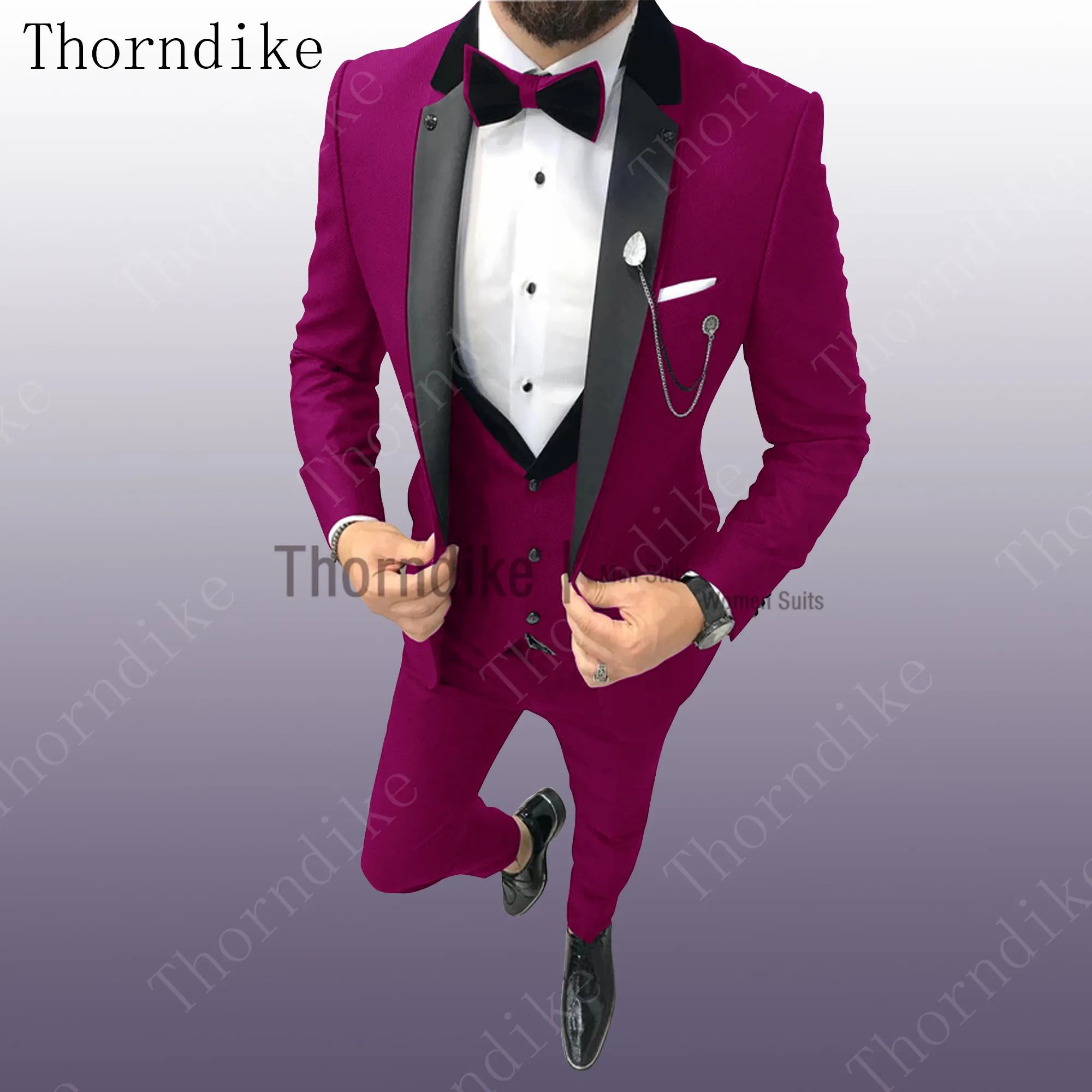 Мужские коричневые костюмы Thorndike 2021 Модный женский костюм очаровательный 15