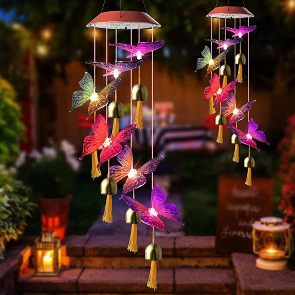 

Outdoor Solar Wind Chime Lamp Metal Bell LED Wind Chime Durable Garden Light Decoration Animal Styling