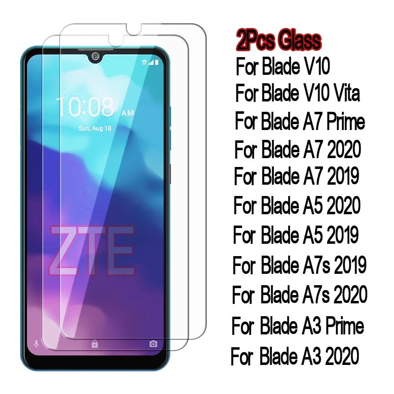 

Glass For ZTE Blade A72 A52 V40 Vita V10 A5 A7s A7 2019 2020 Prime Case Screen Protective Film Cover For ZTE A7 A5 A3 2020 Glass