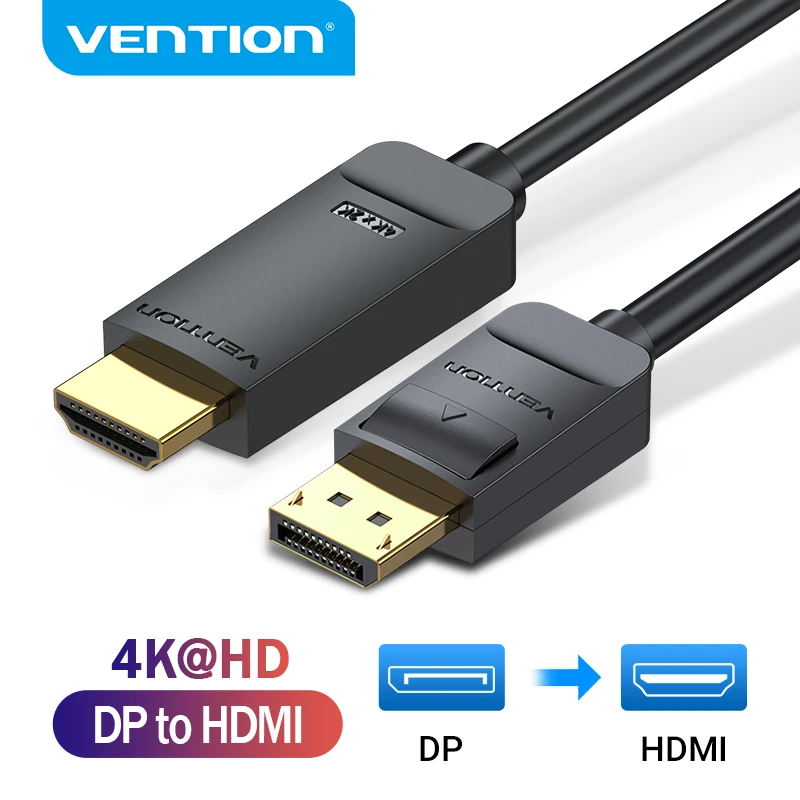 Vention Display Port to HDMI 4K * 2K 30Hz Кабель DP для ПК ноутбука HDTV проектор Видео Аудио кабель