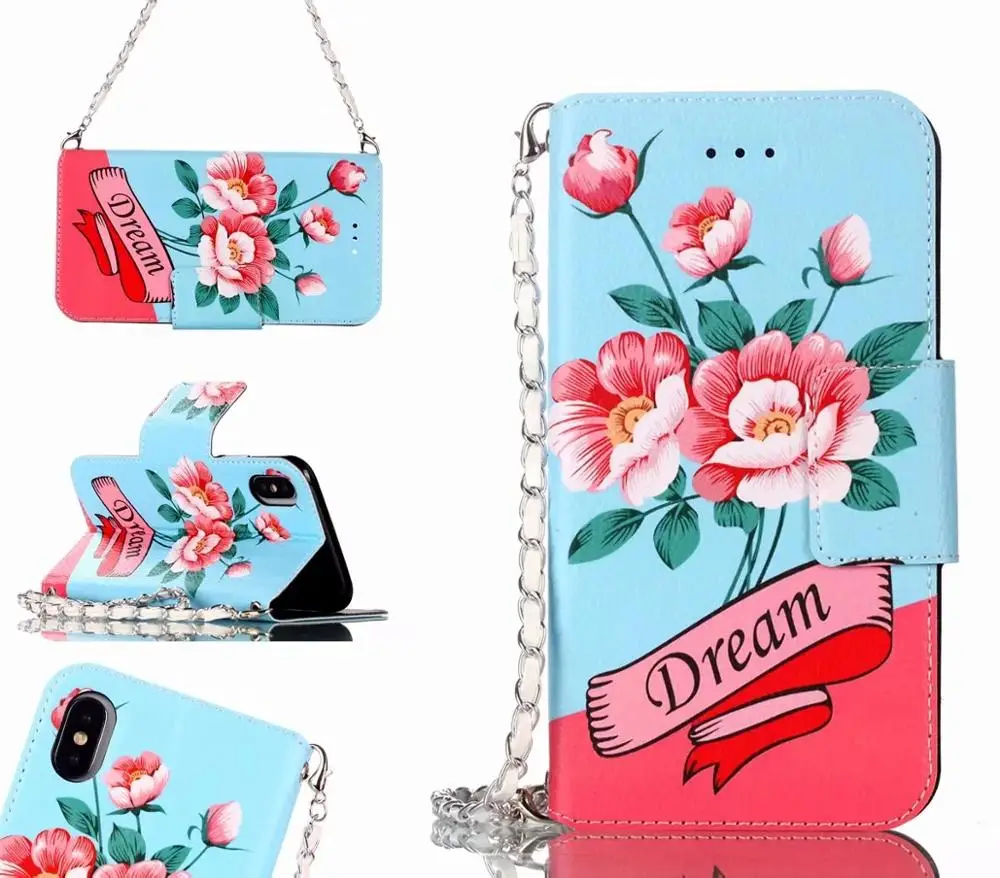 Женская сумочка красивый 3D перламутровый цветок флип бумажник кожаный чехол с