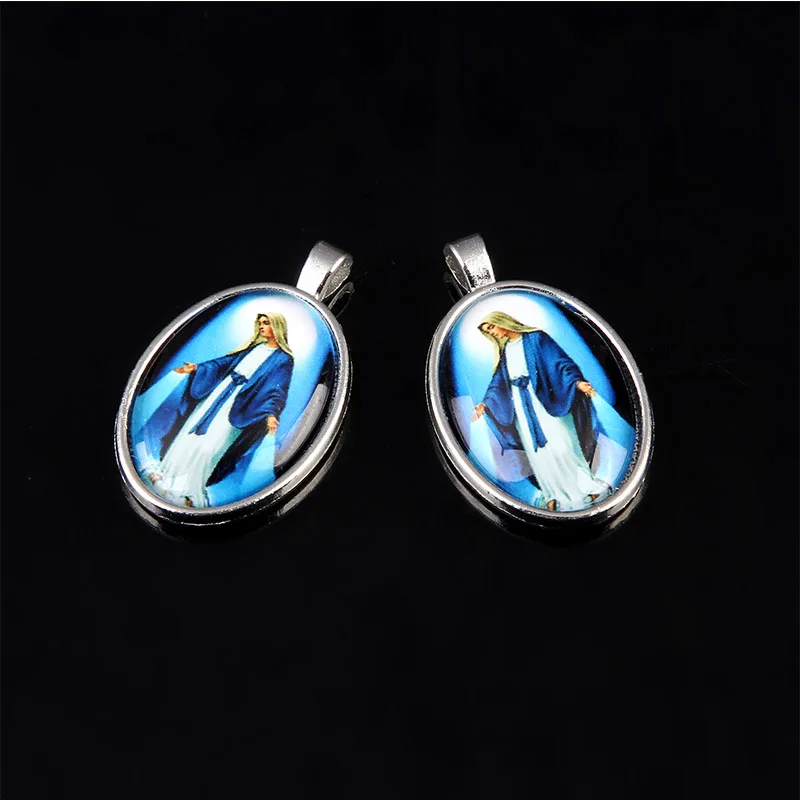 DIY религиозная Подвеска &quotИисус&quot крест украшения синий Девы Марии