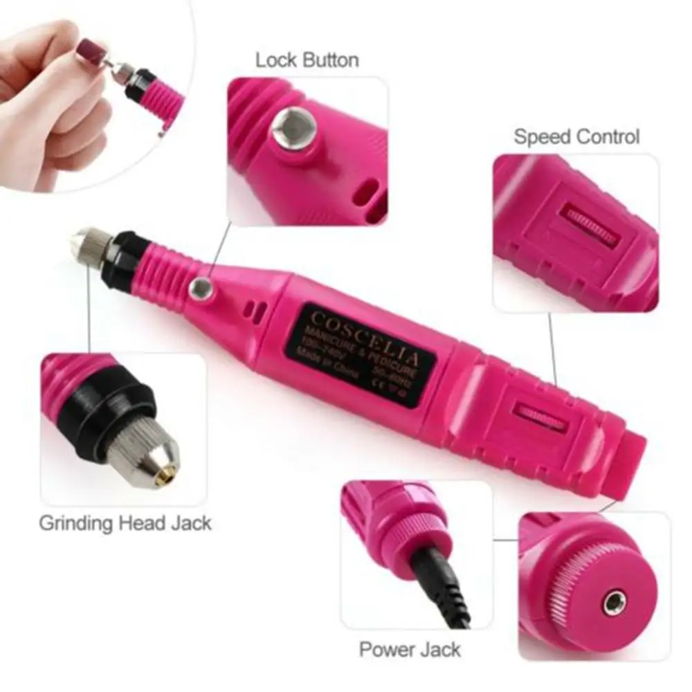

Electric Nail Drill Machine Kit Nail Gel Remove Machine Nail Art Tools Kit Pen Pedicure Nail File Sanding Bands