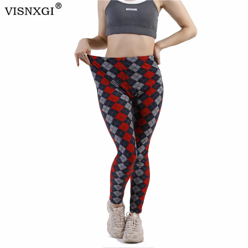 

VISNXGI High Waist Push Up Plaid Sport Legging Women Pants Stretchy Gym Workout Tights Running Soft And Breathable XXL Bottom