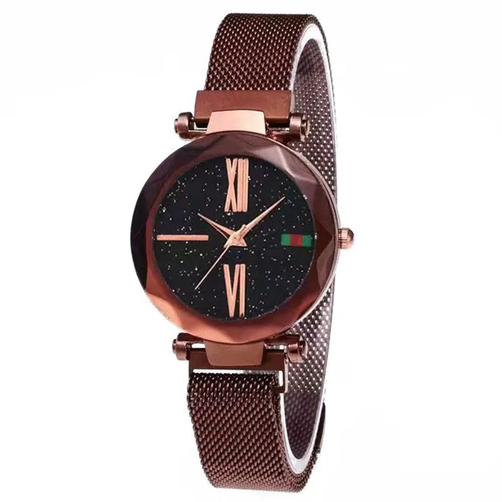 

Luxury Rose Gold Women Watches Minimalism Starry sky Magnet Buckle Fashion Casual Female Wristwatch Waterproof Roman Numeral