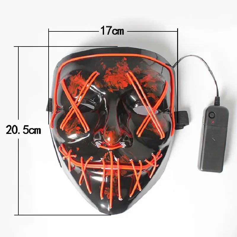 

Led Luminous Mask Halloween Costume Props El Luminous Mask Masquerade Party Cold Light Ghost Mask
