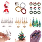 112 миниатюрный Рождественский тематический кукольный домик, мини-украшение, Рождественская елка и венок, гирлянда сделай сам, Рождественская елка