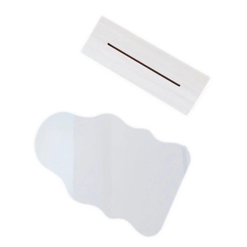 

Irregular Makeup Mirror Cosmetic Ins Acrylic Mirror Desktop Home Decorative with Wooden Base for Living Room Bathroom