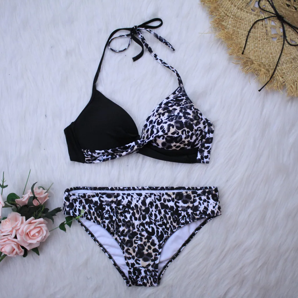 Женское бикини с эффектом пуш-ап пикантный раздельный купальник из двух