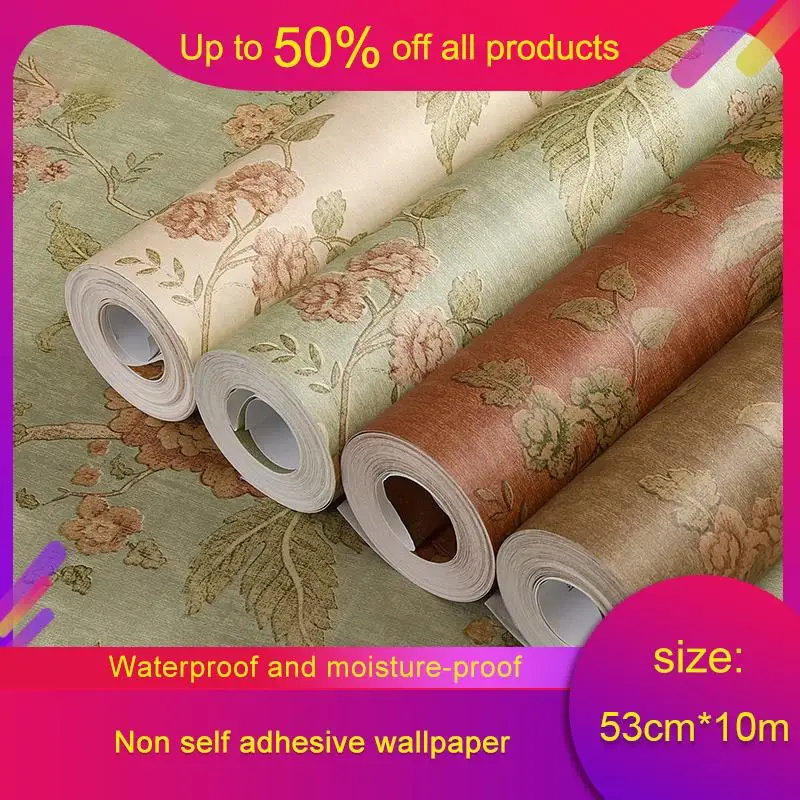 10 м 3D Европейская Нетканая ткань садовая настенная бумага Американский