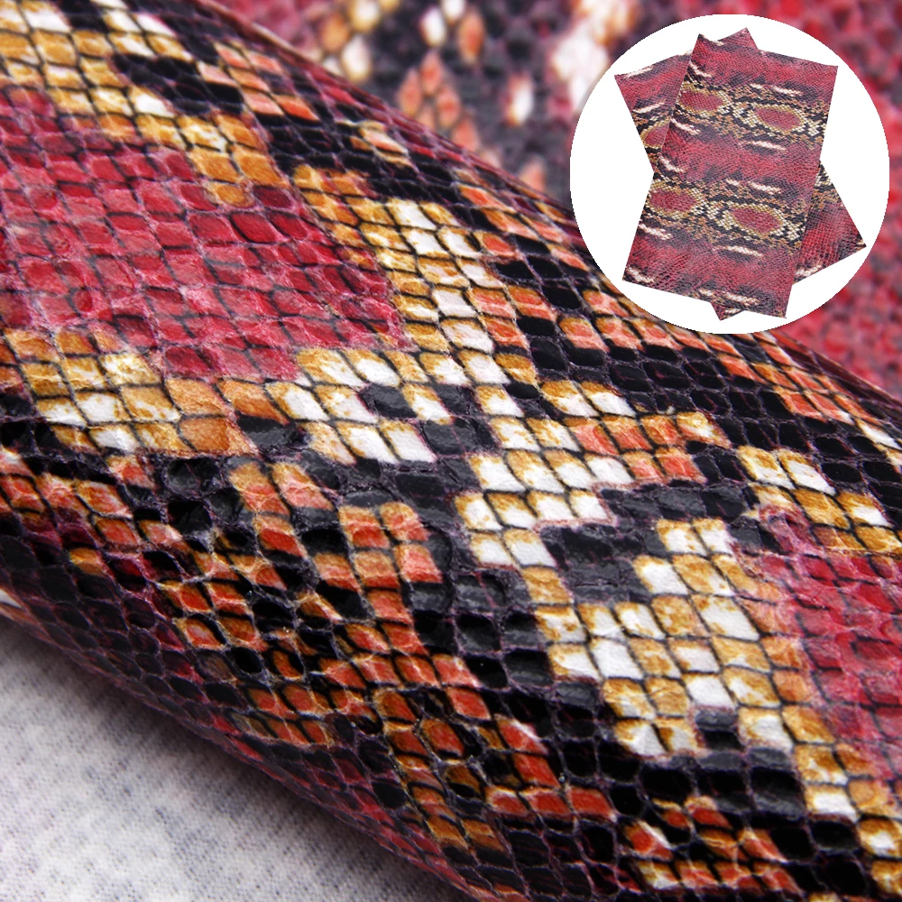 David accessories 20*33 см многоцветная змеиная узор искусственная кожа ткань для бантов DIY