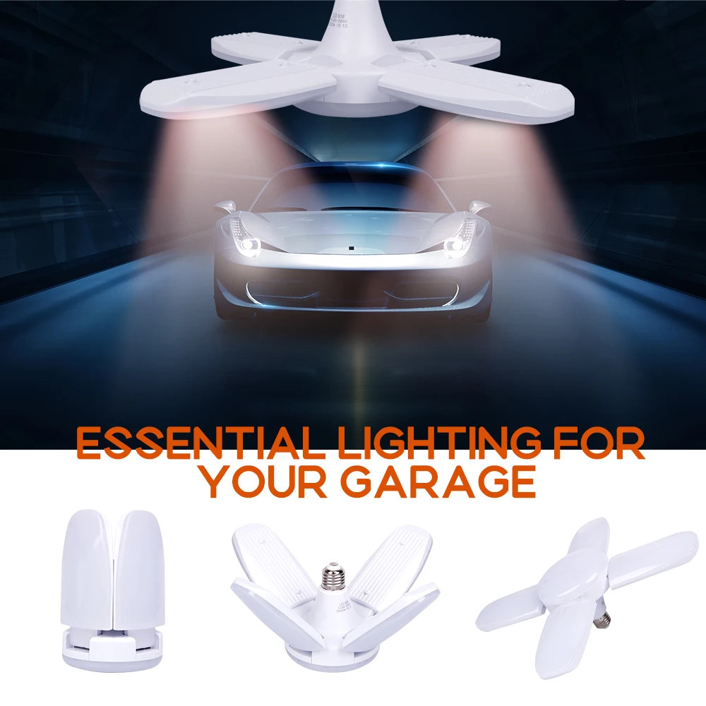 

60W collapsible fan blade LED chandelier without flicker B22 E27 LED bulb 220V degree angle adjustable ceiling lamp NEW