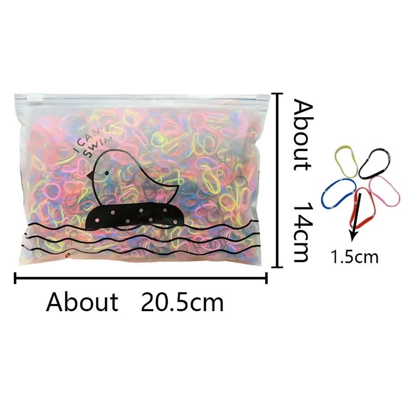 

1000Pcs/Set Girls Colorful Nylon Elastic Hair Loop Children Ponytail Holder Hair Rope Scrunchies Headwear Kids Hair Accessories