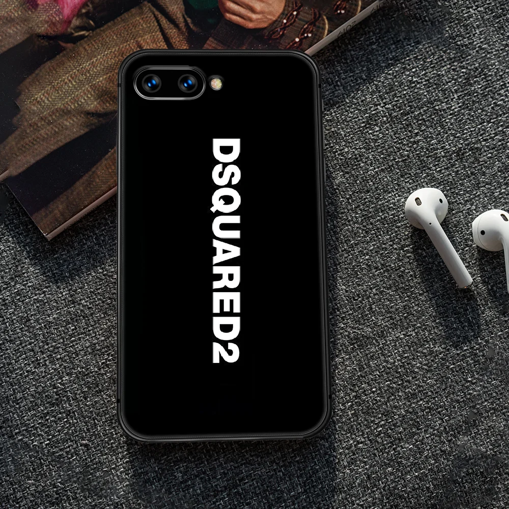 

DSQ2 D2 Fashion Trend brand Phone Case Cover Hull For HUAWEI honor 8 8c 8a 8x 9 9a 9x V10 MATE 10 20 I lite pro black Hoesjes