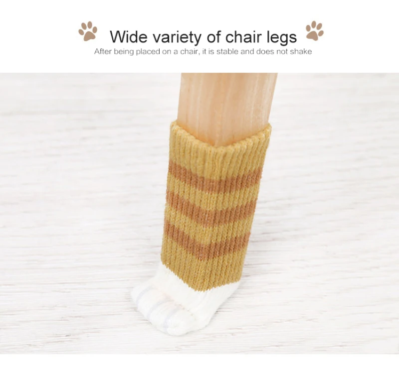 

4 Pcs Knitwear Cat-Leg-Shape Table Chair Leg Protection Cover Desk Leg Protector Table And Chair Leg Protective Cover Dropship