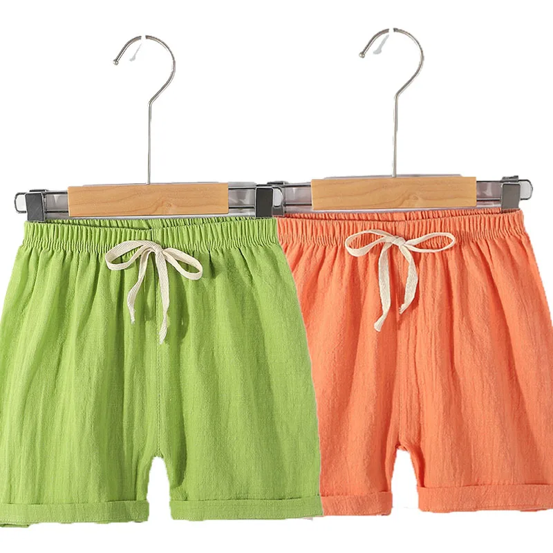 

2021 Kids Summer Shorts Cotton Loose Shorts for Girls Fashion Boys Shorts Children Pants Solid Color Soft Children Clothing