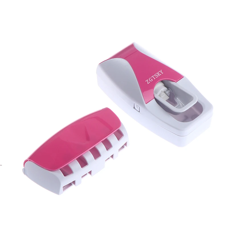 

Toothbrush Holder Automatic Toothpaste Dispenser Set Dustproof Wall Mounted