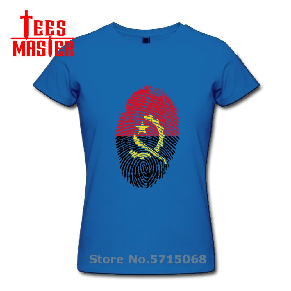 Футболка унисекс Повседневная рубашка с принтом флага Анголы отпечатков пальцев