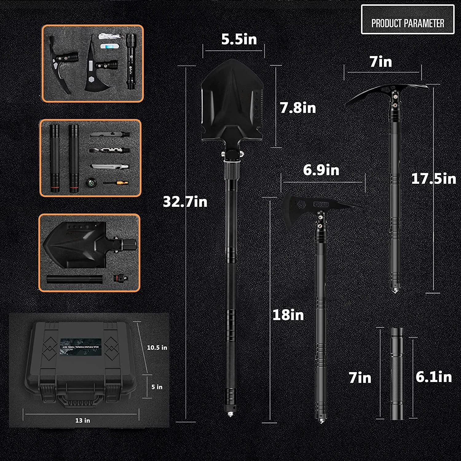 저렴한 다기능 삽 야외 생존 스페이드 도끼 Hoe 정원 접이식 삽 접이식 전술 캠핑 밀리터리 접이식 삽 Edc 키트