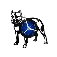 pit bull modern design home decor creativity 12 inch vinyl record wall clock led dog wall decoration clocks gifts for dog lovers