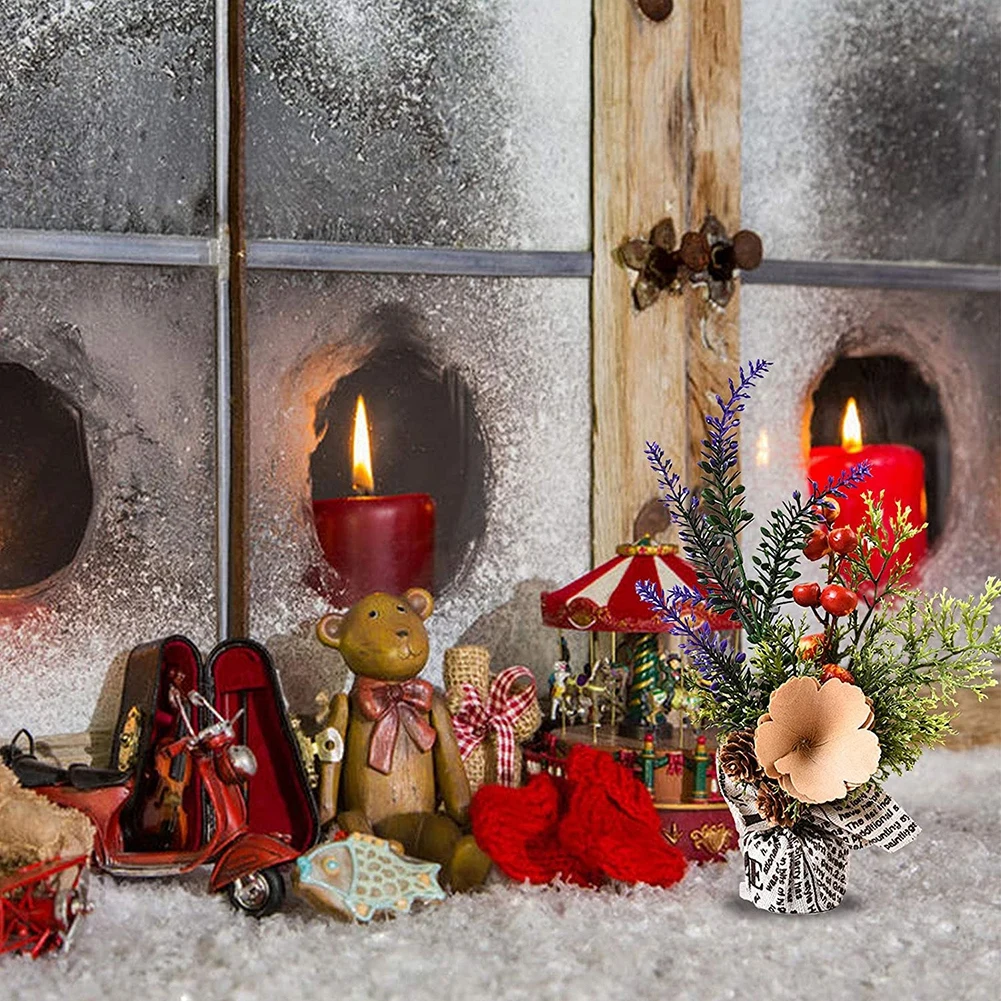 Новогодняя Маленькая рождественская елка маленькая сосновая Флокированная