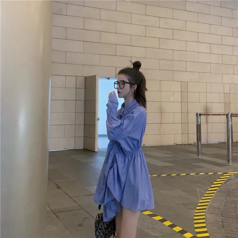 Осень 2020 Новое поступление 3 цвета плиссированная рубашка с длинными рукавами