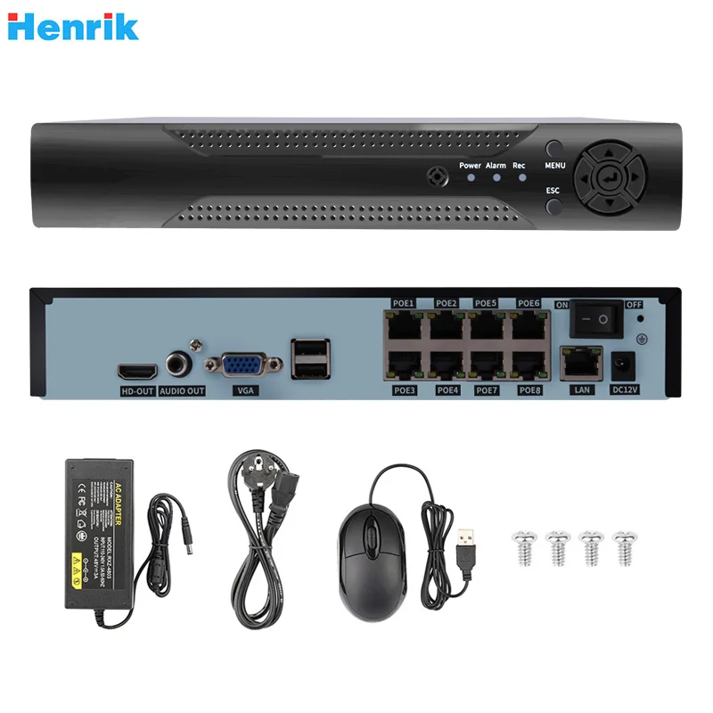 H.265 H.264 8CH 48V система охранного видеонаблюдения POE NVR IP камера системы P2P ONVIF 5MP/4MP/1080P