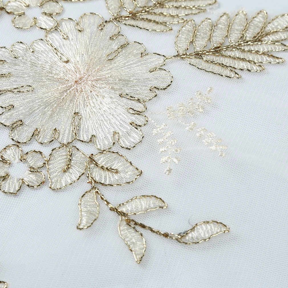 Светлая Золотая кружевная ткань в европейском стиле с вышивкой пылезащитный