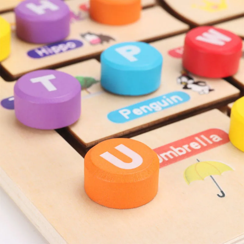

Kids Preschool Toy Puzzles High Quality Number Letter Maze Parent-Child Games Montessori Wooden Early Cognitive Education Toys