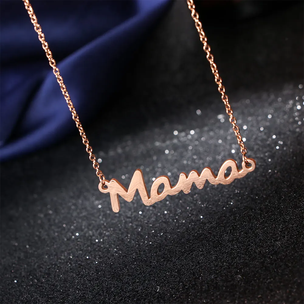 1 шт. модное ожерелье с надписью Mama подвеской в виде сердца ювелирные изделия минимальный полый дизайн на