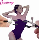 Candiway регулируемые металлические зажимы для сосков с колокольчиками, интимные товары для взрослых, эротические игрушки для пар