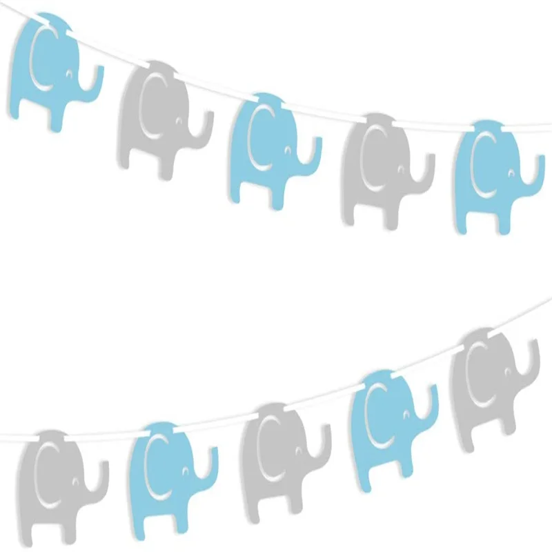 Elephant Garland Baby Shower Decorations 2 Pack  Elephant Felt Banner Birthday Party Supplies Baby Nursery Decorations