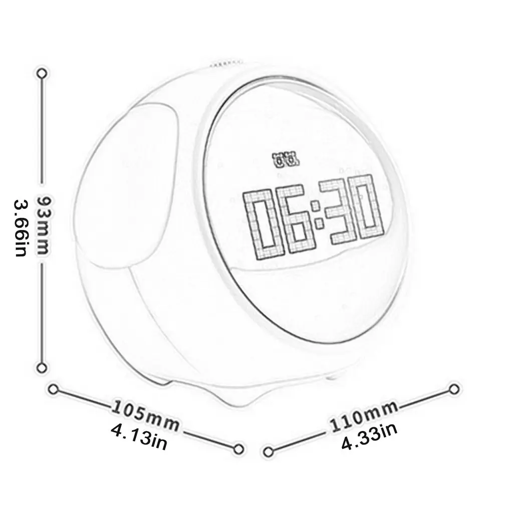 

Expression Pixel Kids Alarm Clock Night Wake Up Light Electronic Multi Function Clock USB Charging Sleep Clock
